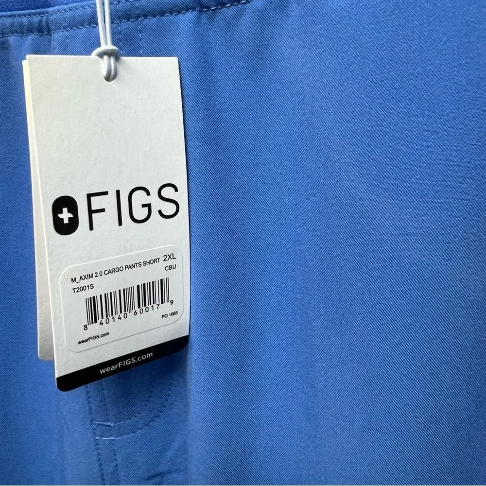 FIGS Axim 2.0 Cargo‎ Scrub Pants Mens 2XL Short Blue Straight Nurse Medical